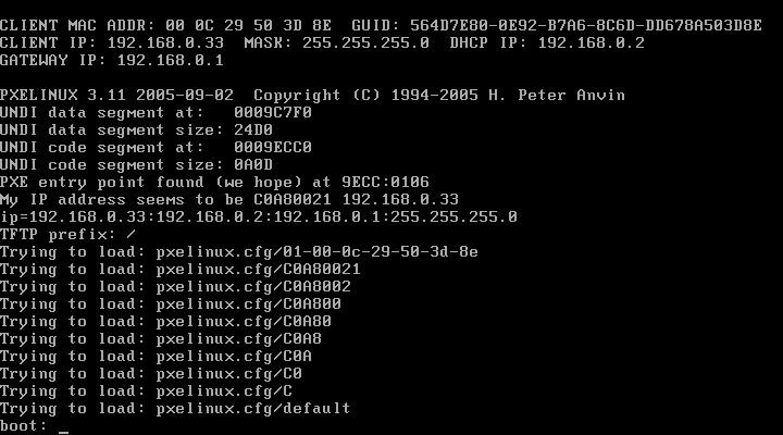 pxelinux boot
