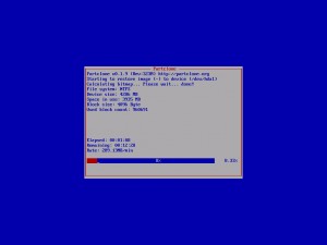 Partition restore in progress