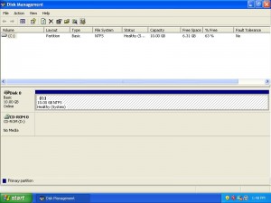 Disk managment with new partition sizes