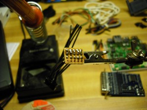 Header with one side soldered