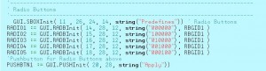 Radio Buttons and Pushbutton code
