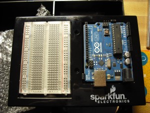 Mounted Arduino and Breadboard Mounted Arduino and Breadboard