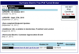 Tunnel List Page