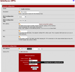 IPV6WAN setup