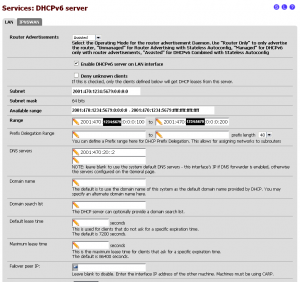 DHCPv6 configuration