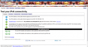 Test-ipv6.com test results
